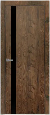Межкомнатная дверь Uberture TAMBURAT LIGHT 4204 орех шоко Темно-коричневый LACOBEL Черный лак