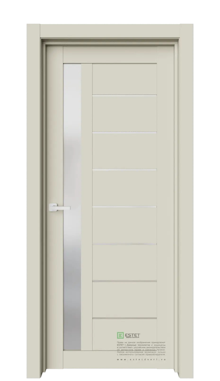 Межкомнатная дверь Роял-R37 Гавана Бежевый Сатинат белый