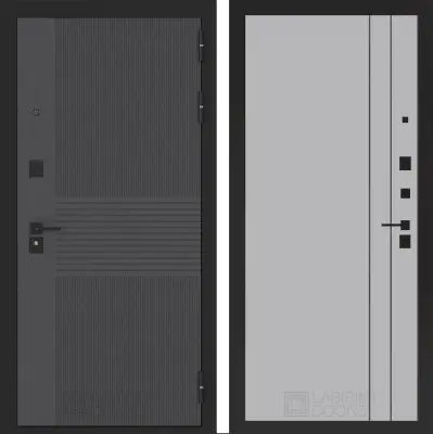 Входная дверь с шумоизоляцией Лабиринт Бункер 05 панель 10 серый софт