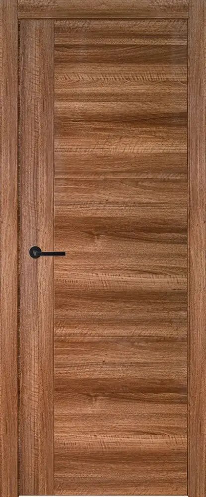 Межкомнатная дверь Титан ПГ черная кромка Орех макадамия Коричневый