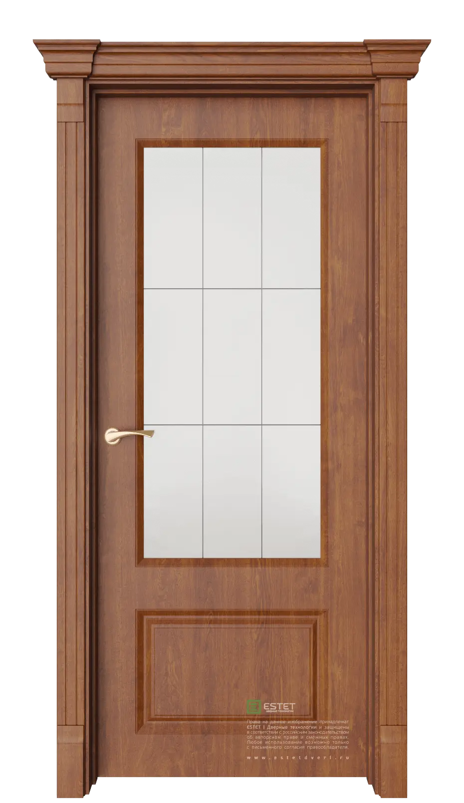 Межкомнатная дверь Эвиза-2 корсика Золотой дуб Коричневый Сатинат белое гравировка