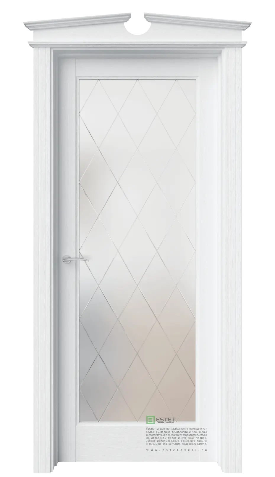 Межкомнатная дверь Соната-2 Полярный Белый с текстурой Сатинат белое гравировка