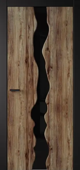 Межкомнатная дверь Entro SB-2 Амбарный дуб Триплекс черный