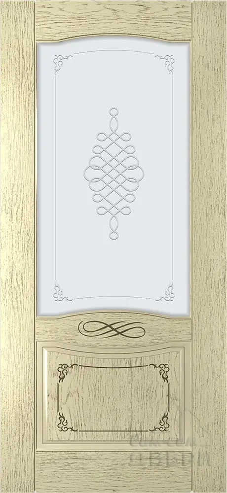 Межкомнатная дверь Венето ПО шпон ясень тон 6+патина черная Патина