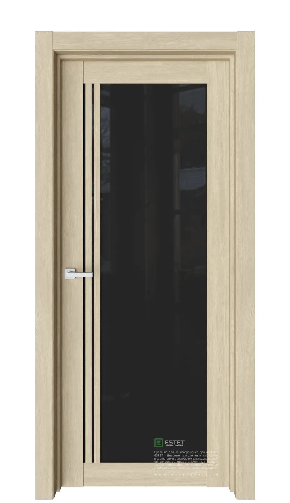 Межкомнатная дверь Версо В7 Сенди Дуб светлый Триплекс черный