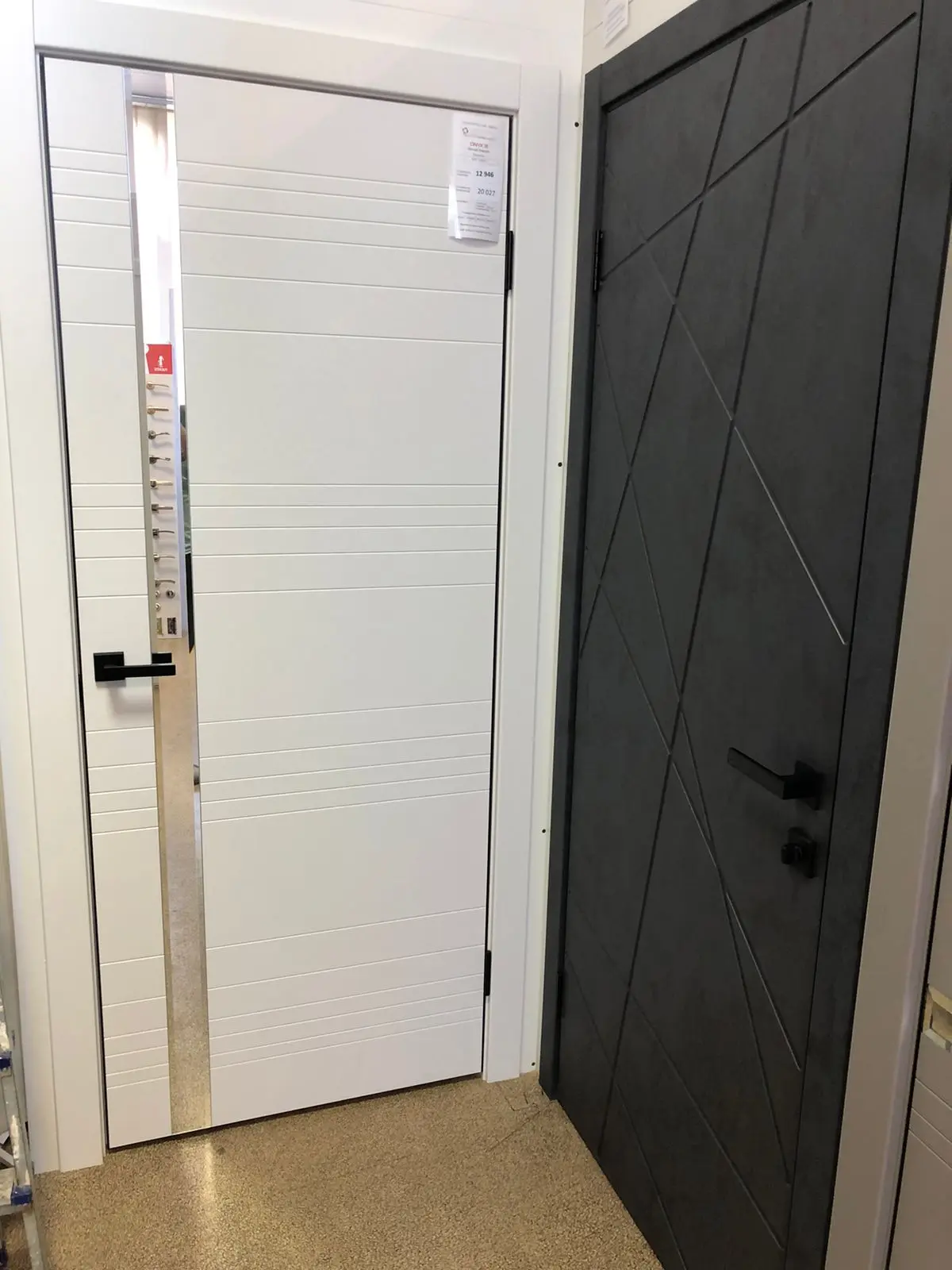 Межкомнатная дверь DG ONYX ПО белый бархат Белый Зеркало