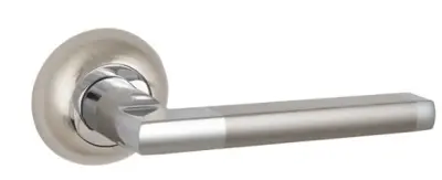 Дверная ручка раздельная PUNTO AXIS ZR SN/CP-3 матовый никель/хром