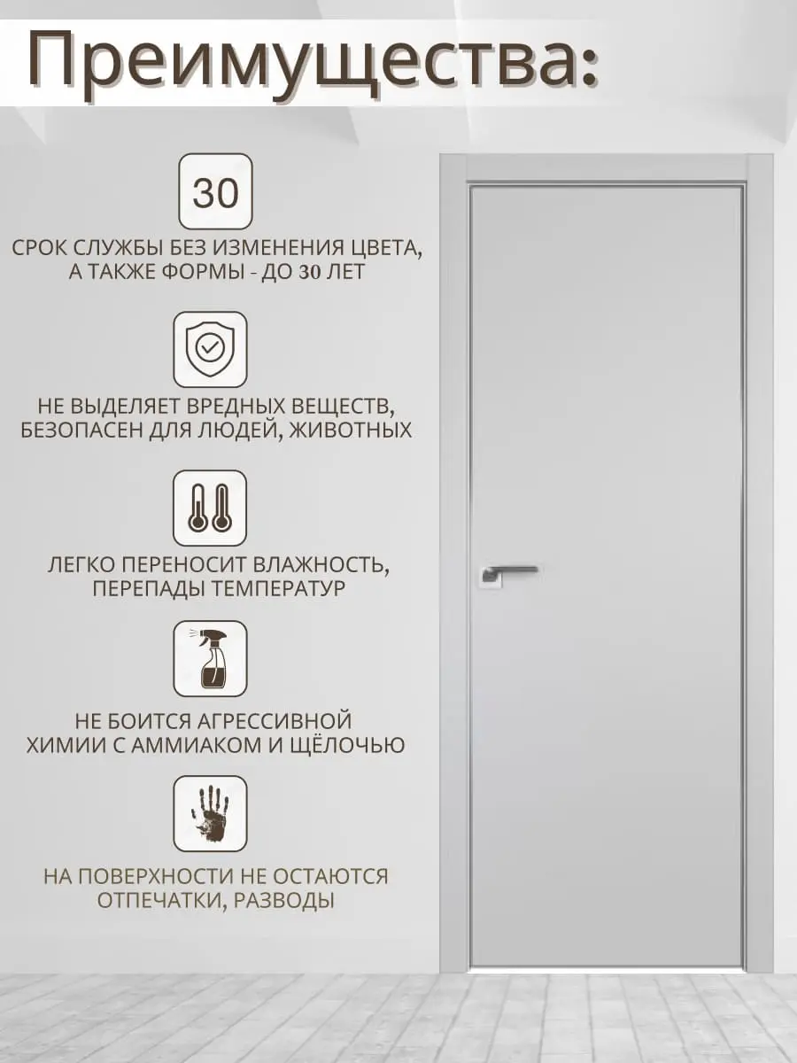 Межкомнатная дверь ДС Гладкое ПГ эмалит серый