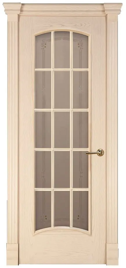 Межкомнатная дверь Экзотика "Оренсе" с решеткой, шпон: ясень тон 6 Светлый