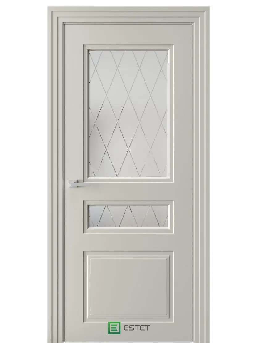 Межкомнатная дверь N13 RAL7044 Серый Сатинат белый