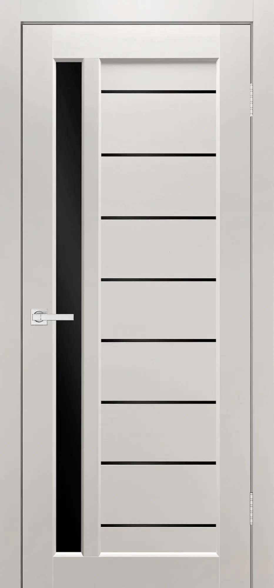 Межкомнатная дверь YD Евро 45 энамель белый Белый LACOBEL Черный лак