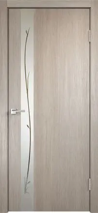 Межкомнатная дверь Смарт ЗЕТ1 Капучино ст.зеркало веточки серебро Капучино Зеркало веточки серебро