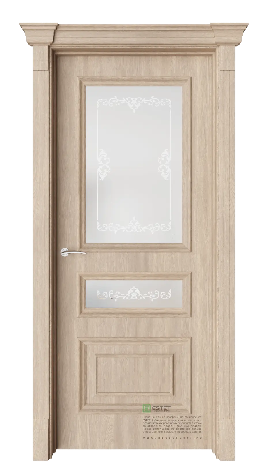 Межкомнатная дверь GE6M Брандо Дуб Сатинат белое сияние 2