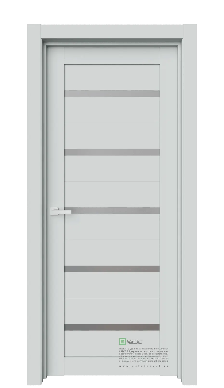 Межкомнатная дверь Роял-R1 Адамант Светло-серый Сатинат графит