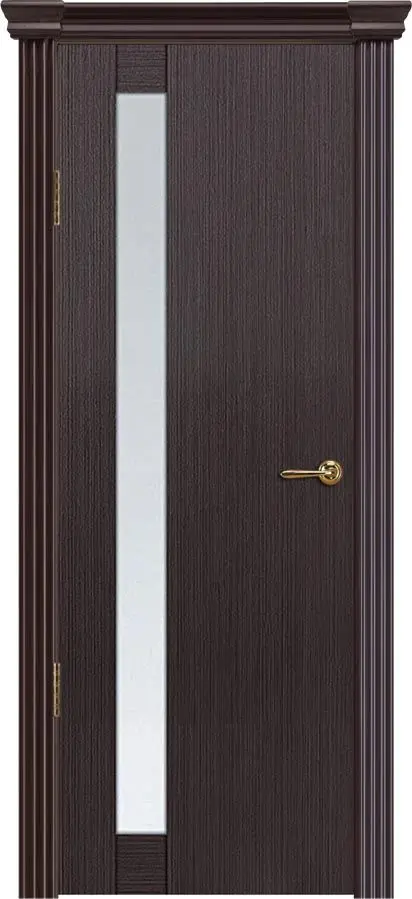 Межкомнатная дверь Турин, матовое белое стекло, шпон: венге Венге