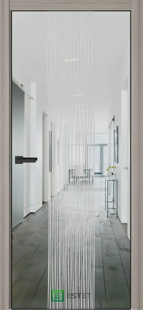 Межкомнатная дверь Урбан US-4S Керамик rain Серый Зеркало