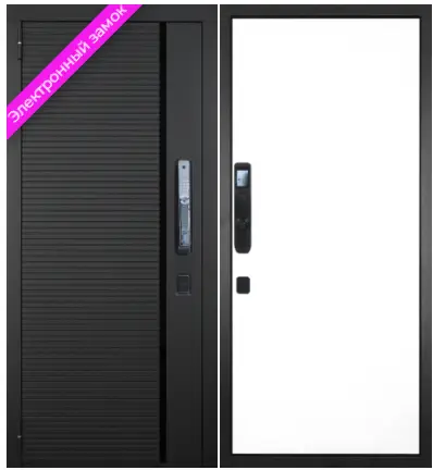 Входная дверь с электронным замком шумоизоляцией Гранит Пиано Смарт