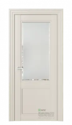 Межкомнатная дверь J4 Ясень сайлент Ясень Фацет сатинат белый
