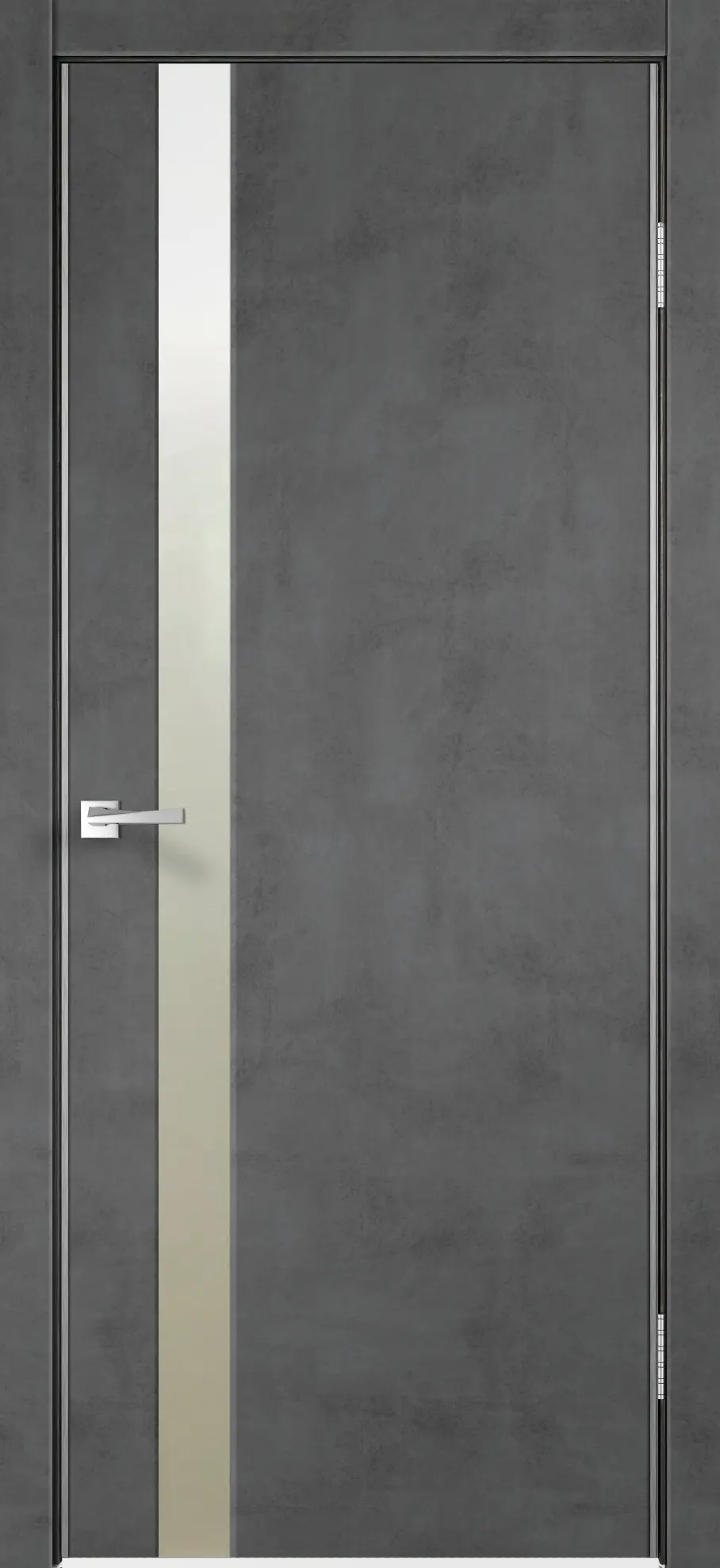 Межкомнатная дверь TECHNO Z1 Муар темно-серый ст. зеркало матированное Темно-серый Зеркало