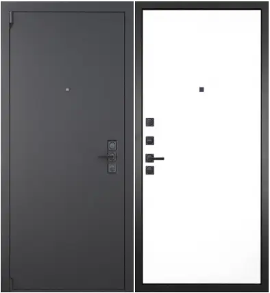 Входная дверь с зеркалом и шумоизоляцией Гранит Эксклюзив 003 Белый 6 мм