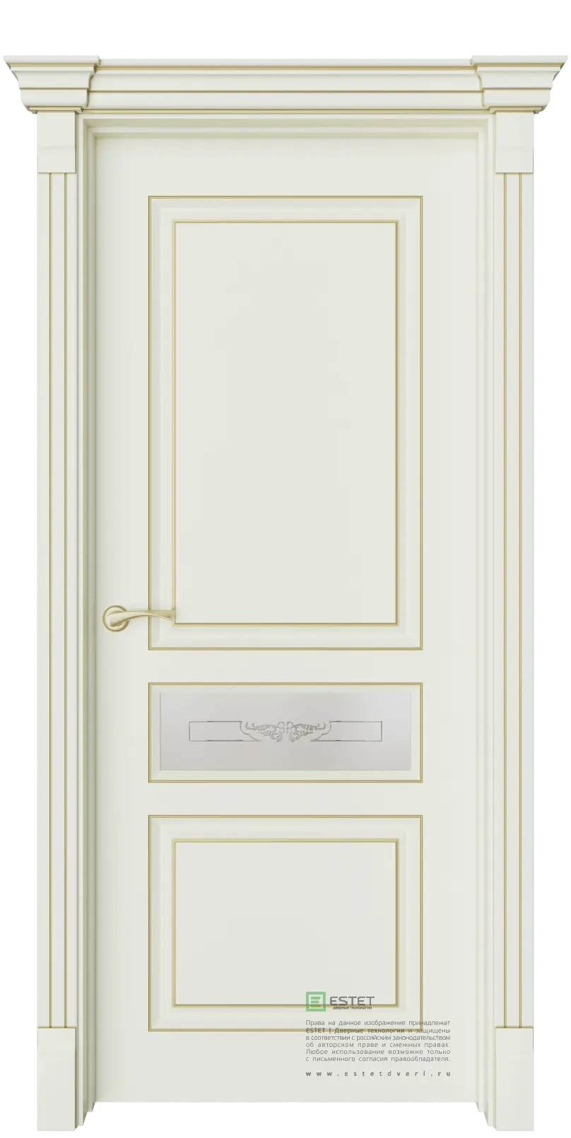 Межкомнатная дверь Мартен-2 Ваниль Слоновая кость