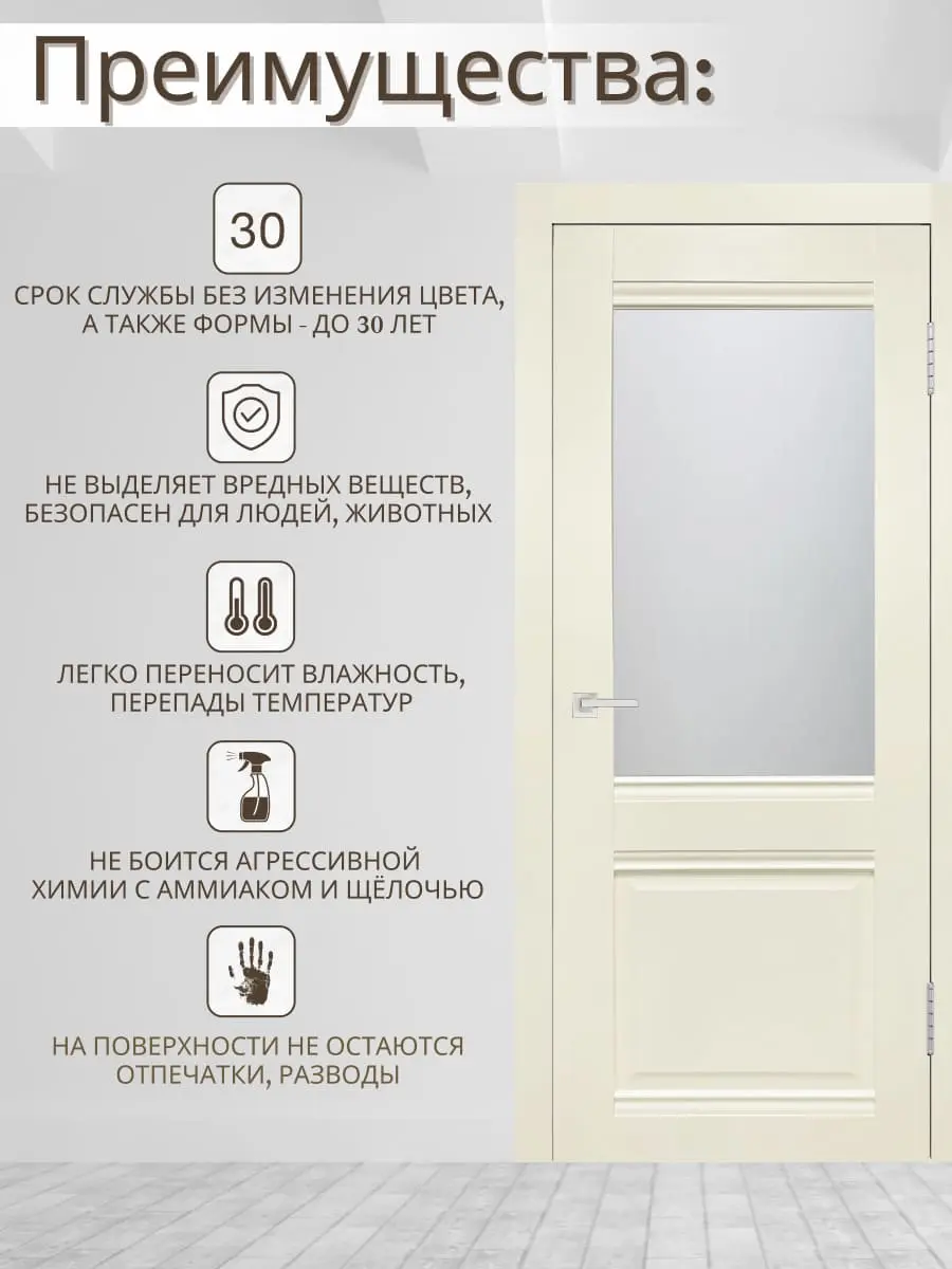 Межкомнатная дверь YD Юник 1 ПО Ваниль