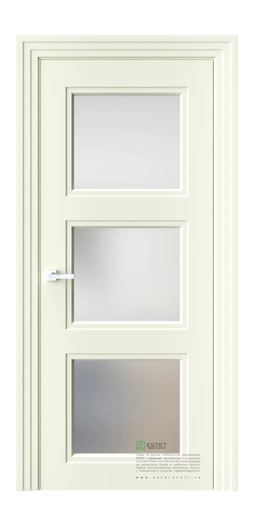Межкомнатная дверь N6 PESCHANIY Слоновая кость Сатинат белый