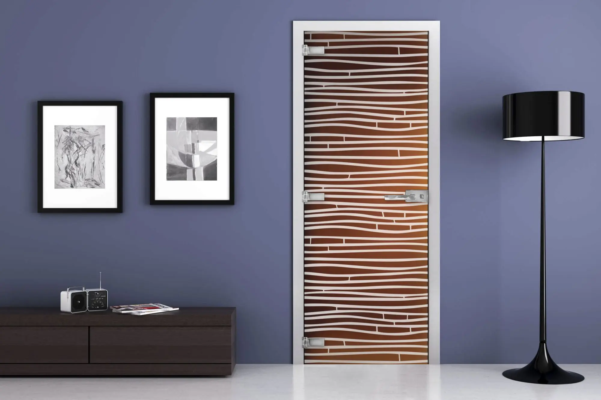 Дверь стеклянная MG-15 Бронза матовое