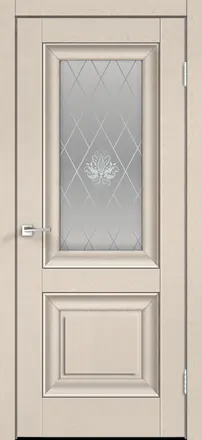 Межкомнатная дверь ALTO 7V Ясень Капучино ст.кристалл Ясень капучино Сатинат белый