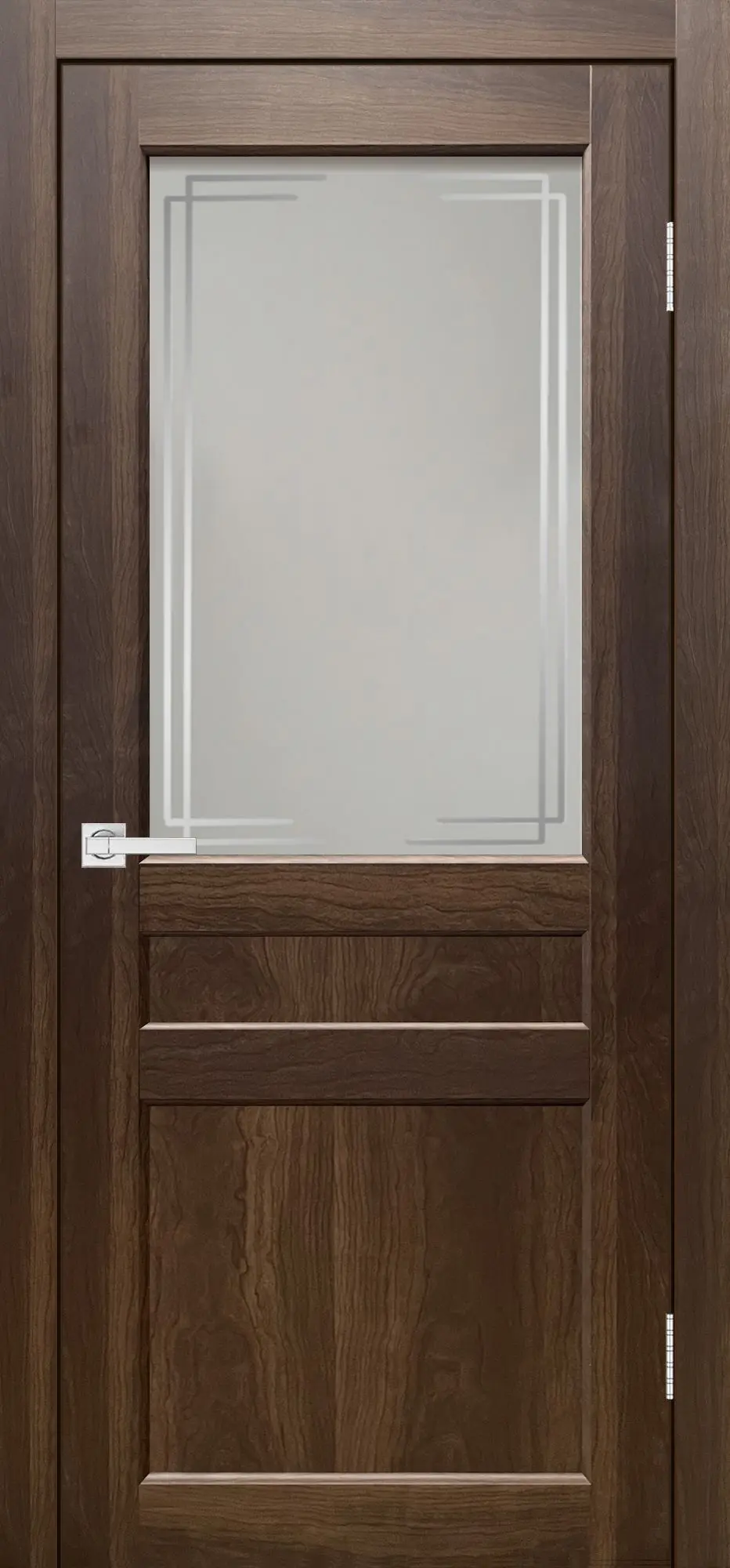 Межкомнатная дверь Евро 29 ПО Классика орех макадамия Орех Сатинат белый