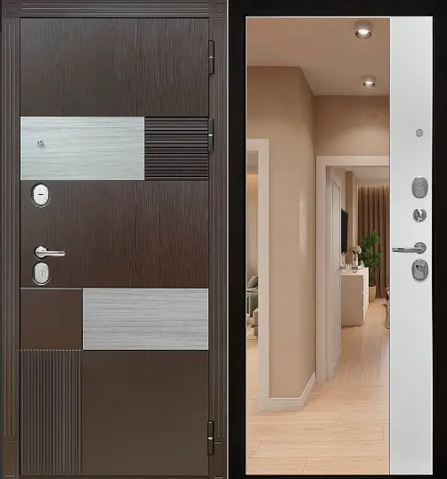 Металлическая дверь STR Вена зеркало MAX