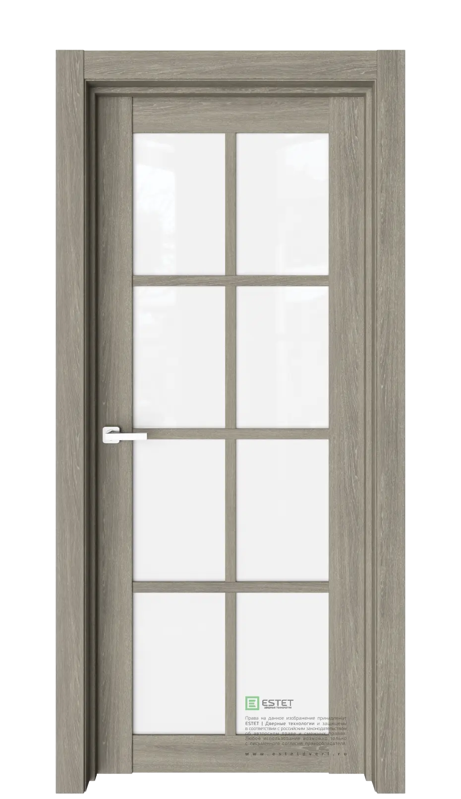 Межкомнатная дверь Версо В17 Орех мраморный Темно-серый Триплекс белоснежный