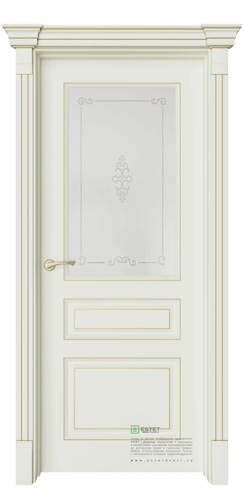 Межкомнатная дверь Мирбо-3 Вензель Ваниль Слоновая кость