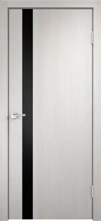 Межкомнатная дверь SMART Z1 Дуб белый ст.Лакобель черный Белый Лакобель черный