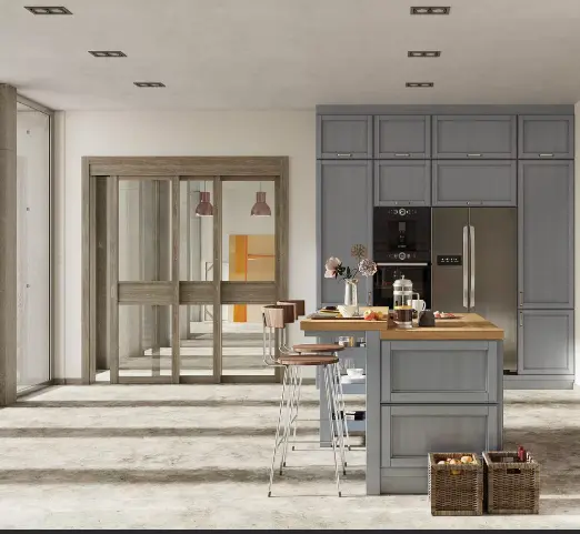 Дверная перегородка каскадная из 3-х створок