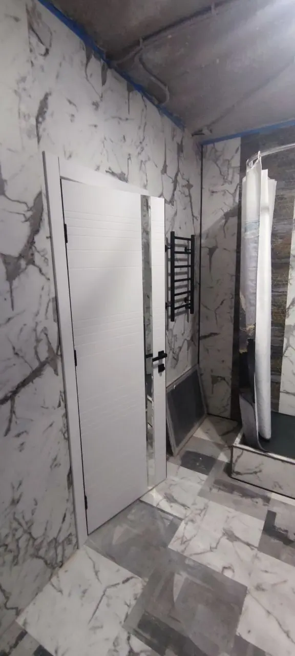 Межкомнатная дверь DG ONYX ПО белый бархат Белый Зеркало