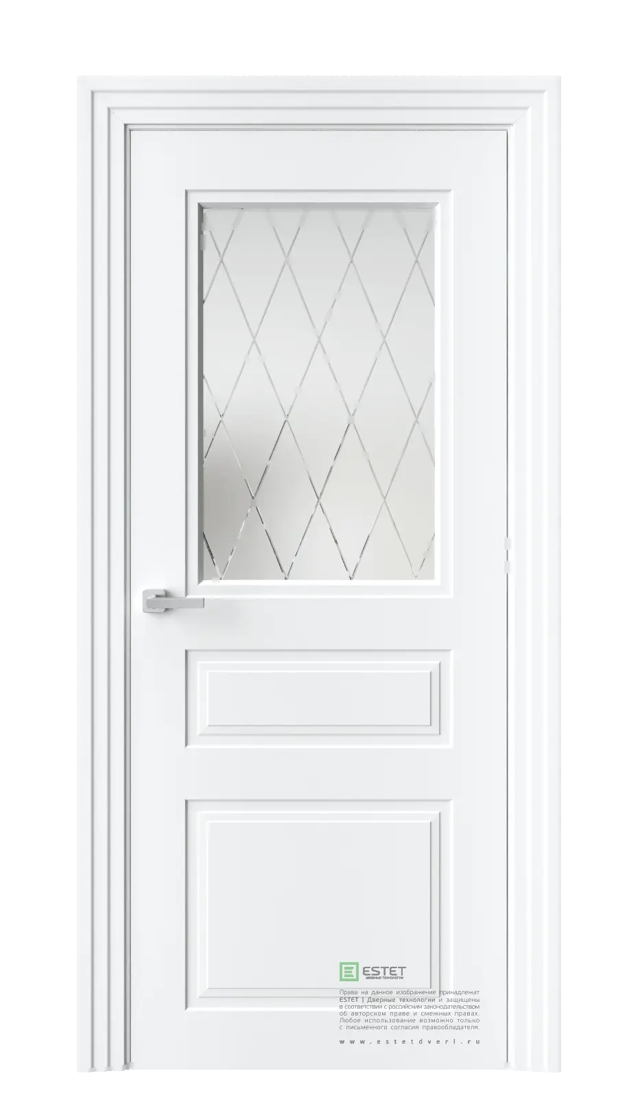 Межкомнатная дверь N12 RAL9003 Белый Сатинат белое гравировка