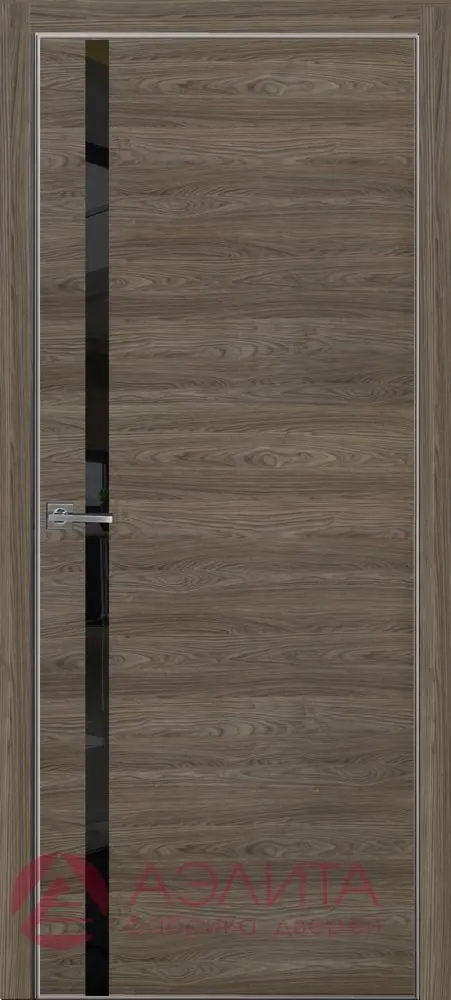 Межкомнатная дверь Альфа 7 Коричневый LACOBEL Черный лак