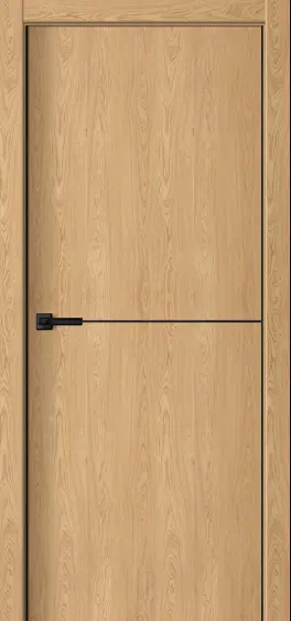 Межкомнатная дверь DG Line-1 AL черная кромка по бокам ПГ Ольха Арт Коричневый