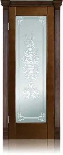 Межкомнатная дверь Рубикон "Ирис", шпон: анегри тон 1 Темный Анегри