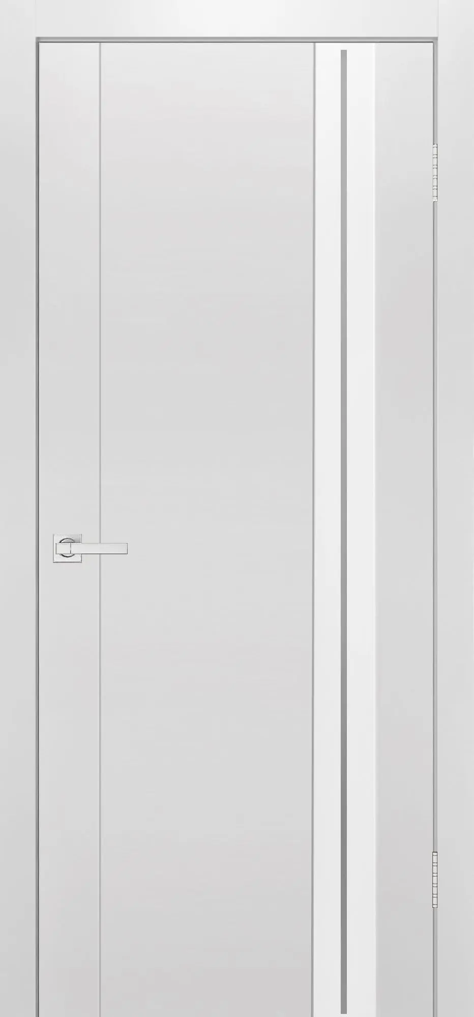 Межкомнатная дверь YD Юник Микс эмалит белый лакобель с полоской пропускающей свет