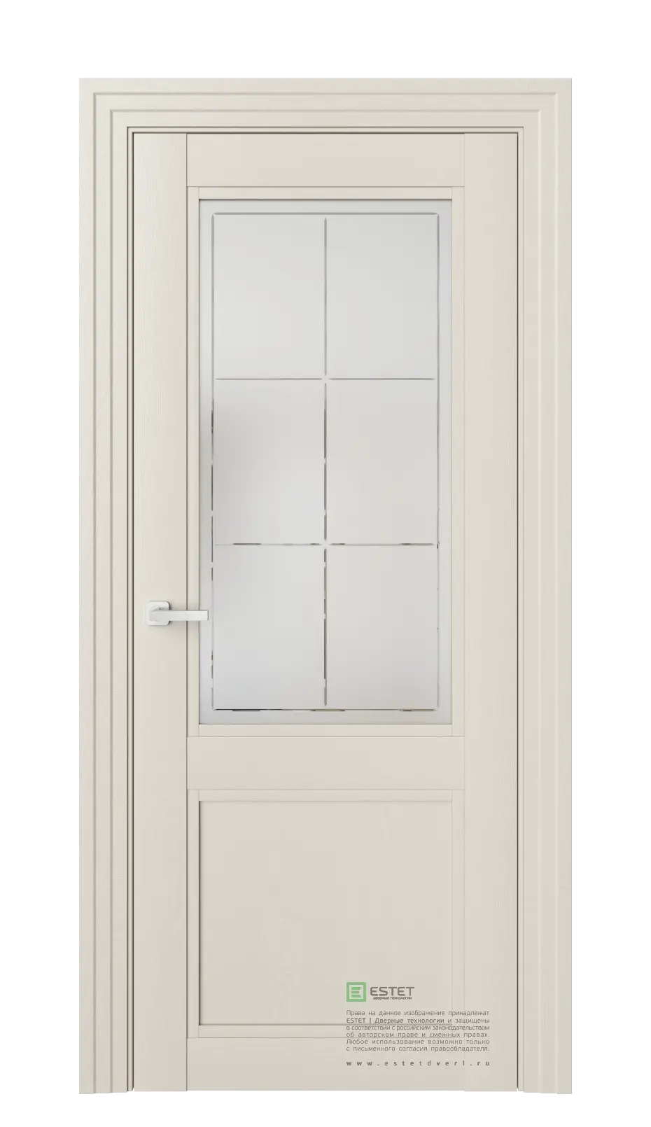 Межкомнатная дверь J4 Ясень сайлент Ясень Сатинат белый