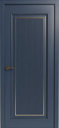 Дверь со вставкой из металла ПМ-6 Синий