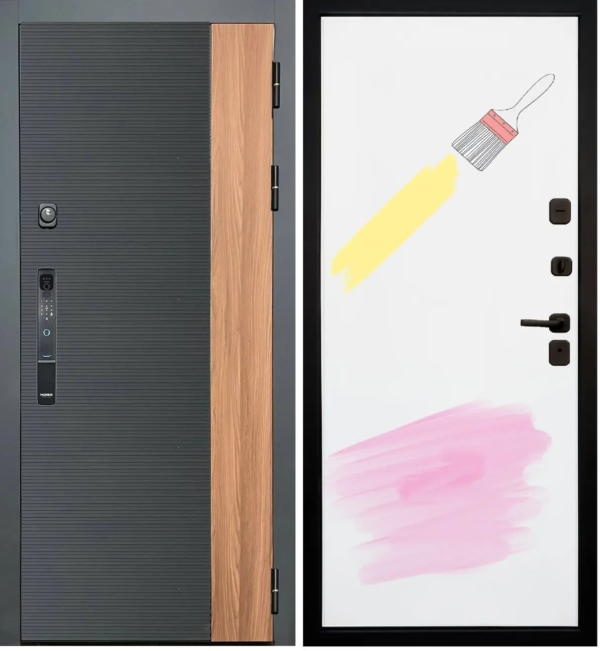 Входная дверь с электронным замком SRT Карма 2.4 Смарт дуб