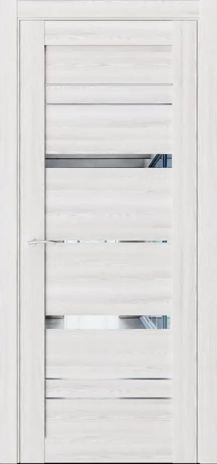 Межкомнатная дверь CZ2 Клен айс Светлый Зеркало графитовое