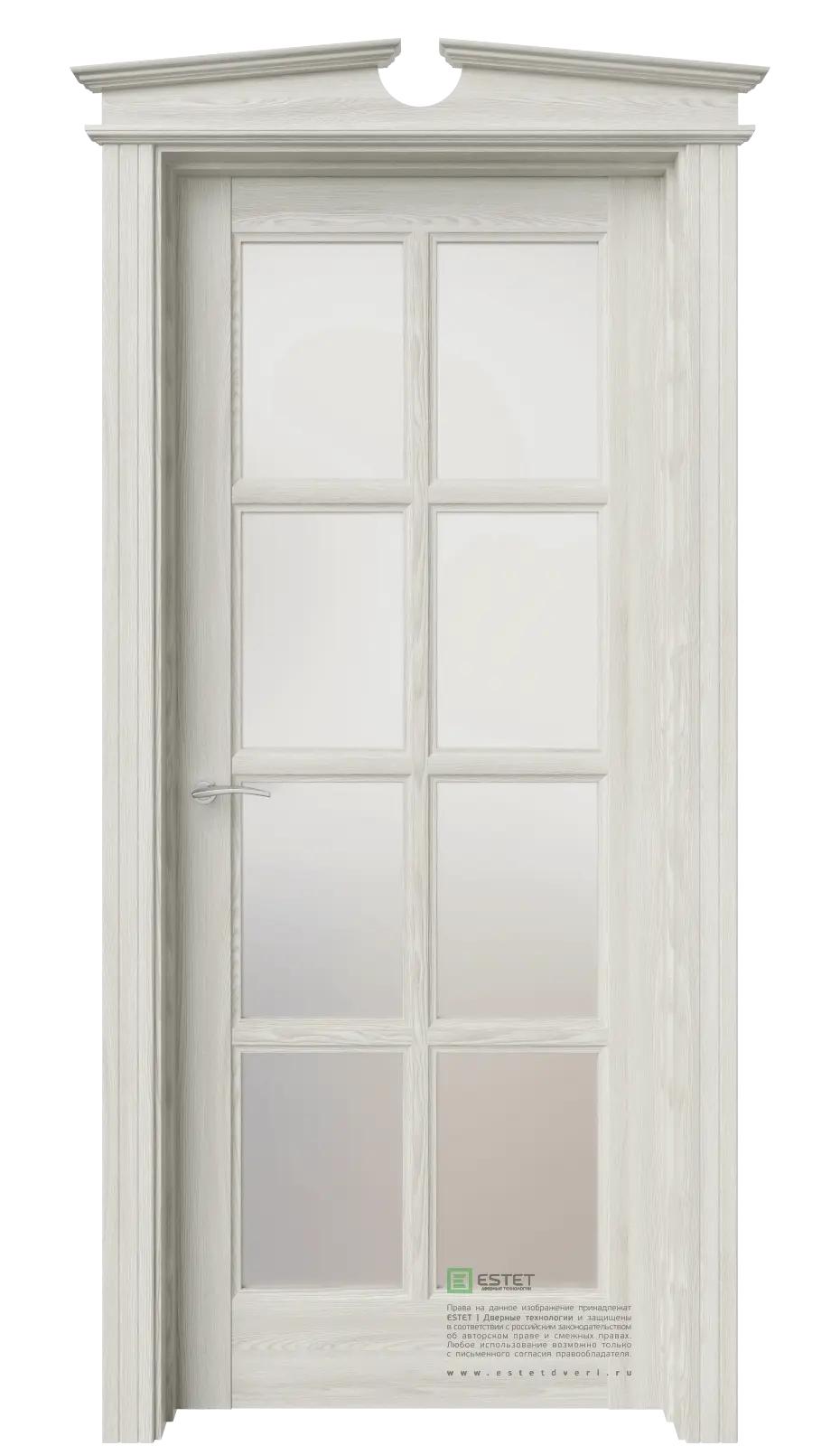 Межкомнатная дверь Соната-16 Клён экрю Светлый Сатинат белый