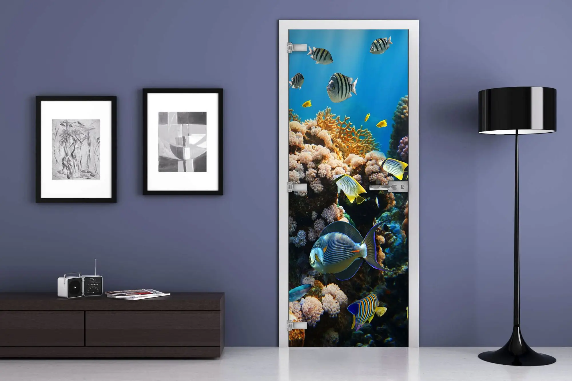 Дверь стеклянная MG-Underwater world 14