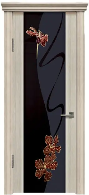 Межкомнатная дверь Палермо 3 "Клематис-1", шпон: Беленый дуб