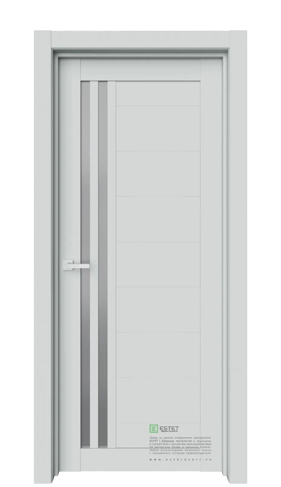 Межкомнатная дверь Роял-R34 Адамант Светло-серый Сатинат графит