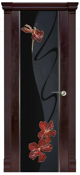 Межкомнатная дверь Палермо 3 "Клематис-1", шпон: венге Венге